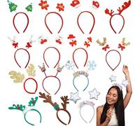 SRV Hub Kids Christmas Head Bopper Headbands (Pack of 15 Random) | Mixed Xmas Designs | Cute Kids Party Hair Accessories & Decorations | Ideal for School, Parties & Gifts