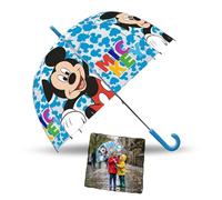 SRV Hub Kids Dome Umbrella 3-7 Years, Transparent PVC Windproof Stick Umbrella with Curved Handle, Lightweight Rain Protection Brolly for Boys Girls, School Travel Outdoor Use