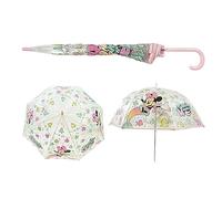 SRV Hub Kids Minnie Mouse PVC Umbrella, 74cm Durable Transparent Dome Umbrella for Girls | Windproof | Perfect for Rainy Adventures, Reliable and Waterproof 3-7 Years