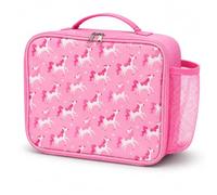 SRV Hub Kids Unicorn Lunch Bag for Girls - Insulated Bag for Lunchbox with Bottle Holder, Easy Carry Handle, Back to School Reusable Food Storage Bag for Travel Picnic - 25cm