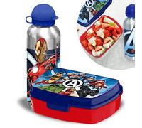 SRV Hub® - Licensed 2Pcs Kids Lunchbox and Sports Water Bottle Set Travel Picnic Set for Boys (Avengers Lunch Box Set)