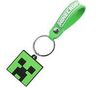 SRV Hub Licensed Minecraft Creeper Keychain - Soft PVC Charm 2D Keyrings for All Age, Cute Backpack Pendant, Gamer Accessories, Party Favors, Birthday Gifts for Boys & Girls