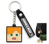 SRV Hub Licensed Minecraft Keychain - Soft PVC Charm 2D Keyrings for Kids, Cute Backpack Pendant, Gamer Accessories, Party Favors, Birthday Gifts for Boys & Girls