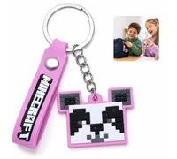 SRV Hub Licensed Minecraft Panda 2D Keyrings for Kids - Cute Backpack Charms, Gamer Gift Set, Party Bag Fillers, School Prizes, Birthday Party Supplies Boys & Girls