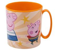 SRV Hub Licensed Plastic Cup with Handle 390ML, BPA Free Microwave Safe Mug for Girls, Dishwasher Safe Reusable Drinking Mug for Home School Travel (Peppa Pig)
