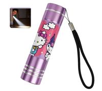 SRV Hub Light Purple Hello Kitty Aluminium LED Torch - Bright 9 LED Mini Flashlight | Waterproof Pocket Torch with Wrist Strap | Perfect Gifts for Kids, Birthday or Christmas