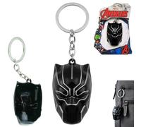SRV Hub Marvel Avengers Black Panther 3D Metal Keyring Keychain Superhero Mask Bag Charm Gift 12.5cm