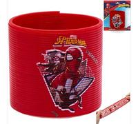 SRV Hub Marvel Spiderman Spring Toy for Kids 3+, Licensed Superhero Bouncing Coil, Durable Plastic Sensory Fidget Toy, Indoor Outdoor Play, Party Bag Filler Boys Girls Birthday Gift - 6.5cm