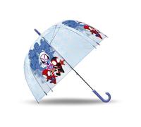 SRV Hub Marvel Spidey Kids Umbrella 75cm, Transparent PVC Dome, Lightweight, Windproof, Rain & Sun Protection, Boys 3-7 Years, Durable, Portable, J Handle