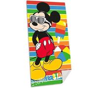 SRV Hub Mickey Mouse Kids Beach Towel - Disney Soft Cotton Towel for Toddlers, Classic Red and Black Design 140 x 70 cm