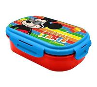 SRV Hub Mickey Mouse Lunchbox with Cutlery, Children Lunchbox Made of BPA Free Plastic, Dishwasher Safe Sandwich Box for Kids, Back to School, Size-21cm
