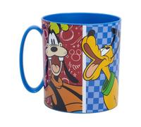 SRV Hub Mickey Mouse Plastic Cup with Handle 390ML, BPA Free Microwave Safe Mug for Girls, Dishwasher Safe Reusable Drinking Mug for Home School Travel