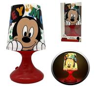 SRV Hub Mickey Mouse Table Lamp 18cm - Kids Bedroom Battery Operated LED Lamp Gift, Boys Night Lights Lamp, Easy Push On Off Button Cordless, Mini Bedside Lamp 3+ Years