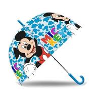 SRV Hub Mickey Mouse Transparent Umbrella for Boy and Girls 46 cm, Transparent PVC Windproof Brolly with Hook Handle, Manual Rain Umbrella for School, Travel and Outdoor Walks