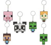 SRV Hub Minecaraft Keychains for Kids Soft PVC Keyrings, Birthday Party Supplies, Classroom Prizes, Goodie Bag Fillers & Return Gifts Christmas Gifts, Backpack Decor & Stocking Stuffers