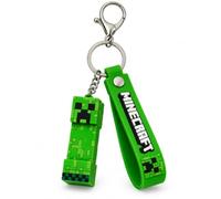 SRV Hub Minecraft 3D Keychain with Wristband 3D Character Keychain, PVC Bag Charm with Metal Clip for Backpack, Keys, Pencil Case, Kids Gaming Gift