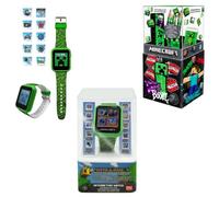 SRV Hub Minecraft Back to School Bundle with Desk Caddy Stationery Set and Rechargeable Touch Screen Smart Watch, Writing School Supplies, Games Camera Activity Tracker, Gift for Kids Age 6+