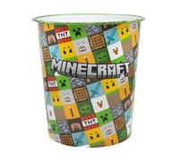 SRV Hub Minecraft Pixel Dustbin for Kids Room - Small Plastic Trash Can - Cartoon Character Kids Waste Bin - Bedroom, Playroom & Study Desk Garbage Bin - Lightweight Decorative Dustbin (4+ Years)