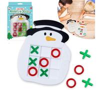 SRV Hub Mini Noughts & Crosses Game for Kids - Snowman Tic Tac Toe Game, Christmas Board Games for Holiday Gatherings and Christmas parties, Xmas Stocking Fillers 3+