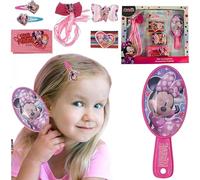 SRV Hub Minnie Mouse 18-Piece Hair Accessories Set - Disney Girls Comb Clips Bands Beauty Set, Christmas Birthday Gifts for Kids Girls 3+