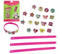 SRV Hub Minnie Mouse Bracelet Making Kit for Girls - 21 Pcs DIY Jewelry Set with Colorful Charms and Bands - Kids Arts and Crafts Kit for Making Bracelets and Necklaces - Fun Gift for Creativity