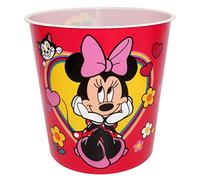 SRV Hub Minnie Mouse Dustbin for Kids Room - Small Plastic Trash Can, Cartoon Character Kids Waste Bin, Bedroom, Playroom & Study Desk Garbage Bin, Lightweight Decorative Dustbin 4+Years