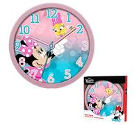 SRV Hub Minnie Mouse Plastic Analog Clock | Non Ticking Plastic Front Hanging Clock | 25cm Round Clock, Easy To Read Time Learning Clock for Kids 3+ Years