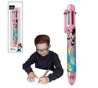 SRV Hub Minnie Mouse Retractable Ballpoint Pen| 6 Color Fancy Pen for Kids| Coloured Pen Birthday Party Favors| Prizes for Students School Supplies 3+Years