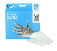 SRV Hub ® Multipurpose Disposable Clear Gloves, Transparent Food Service Gloves Disposable for Cleaning and Food Handling - One Gloves Plastic Size Fits Most (600-Pieces Disposable Gloves)