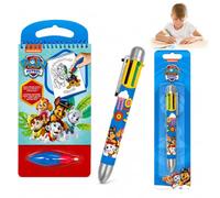SRV Hub Paw Patrol Aqua Magic Water Colouring Book & 6 Colour Retractable Ballpoint Pen Bundle, Spiral Bound, 8 Pages, Fine Point 0.5mm, Kids School Gift Set 3+