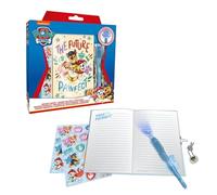 SRV Hub Paw Patrol Secret Diary with Lock & Keys for Kids - Magic Invisible Ink Pen with UV Light, Sticker Sheets, Themed Pages, Kids Journal Notebook Stationery Set, Gift for Boys & Girls Age 4+