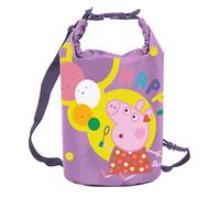 SRV Hub Peppa Pig Backpack for Kids, Waterproof Roll Top Girls School Bag with Buckle Closure, Nursery Preschool Toddler Rucksack, Back to School Travel Beach Outdoor Bag, Gift for Kids Age 3+