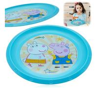 SRV Hub Peppa Pig BPA-Free Plastic Plate 21.5cm - Reusable Round Dinner Plate with Raised Edges, Printed Tableware for Kids and Toddlers 4+ Years