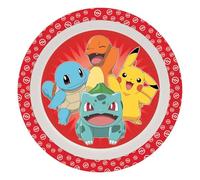 SRV Hub Pokemon Kids Plate, BPA-Free 21cm Toddler Dinner Plate, Cartoon Design, Non-Slip Base, Hand Wash Only, Gift for Boys & Girls 3+