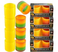 SRV Hub Rainbow Magic Springs 6.5cm | Pack of 8 Colourful Bouncing Slinky Toy | Kids Party Bag Fillers, Sensory Fidget Gift & Classroom Rewards for Ages 3+