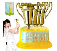 SRV Hub Set of 4 Easter Egg Hunt Champion Trophies for Kids Party Awards 12.5cm Golden Trophy Cups Classroom Prizes Easter Decorations Children Competition Winner Rewards