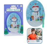 SRV Hub Snowman Christmas Pinball Machine for Ultimate Fun, Xmas Party Bag Fillers, Mini Summer Toys for Children, Kids Travel Activity, Size-15cm