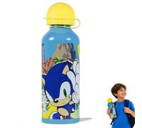 SRV Hub Sonic Aluminium Water Bottle 500ml Leak Proof Sports Water BPA Free Lightweight Leakproof KBT Disney Bottle Ideal for School Nursery Sports Picnic Kids | 21cm