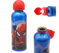 SRV Hub Spider-Man Aluminium Kids Water Bottle (Blue) | 500ml Leakproof, Reusable & Lightweight Bottle for School and Outdoor Activities