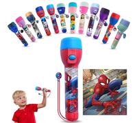 SRV Hub Spiderman Kids LED Torch Big Flashlight Super Bright with Batteries | Marvel Night Light Toy for Boys Girls | Camping Emergency Bedtime Torch 3+ Years
