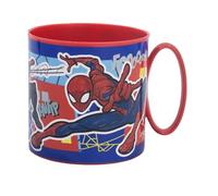 SRV Hub Spiderman Plastic Cup with Handle 390ML, BPA Free Microwave Safe Mug for Girls, Dishwasher Safe Reusable Drinking Mug for Home School Travel
