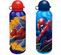 SRV Hub Spiderman Water Bottle for Kids - Sky Blue & Blue 500ml Aluminium Drink Bottles - Leakproof, BPA-Free, Lightweight & Reusable - School Lunch Bottles for Boys, Travel, Sports & Camping