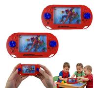SRV Hub Spiderman Water Ring Game 2Pcs for Kids 3+, Portable Handheld Travel Toy, Retro Push-Button Interactive Sensory Game, Party Bag Filler, Screen-Free Fun - 15cm