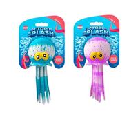 SRV Hub Splash Octopus Water Absorption Pool Toy 15cm, 2x Assorted Blue & Purple Colours, Soak & Squeeze Water Sprayer for Kids, Soft TPR Sponge Bath & Beach Toy,