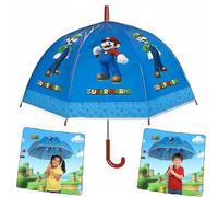 SRV Hub Super Mario Kids Umbrella, 70cm PVC Dome, Windproof, Lightweight, Waterproof for Boys 3-7 Years, Durable J Handle, Rain & Sun Protection, Vibrant Design