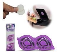 SRV Hub Twin Pack Kitchen Bin Fresheners, Self-Adhesive Pedal Bin Lid Sticker Air Freshener Fragrance, Leaf Shape Lavender Dust Bin Scent