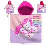 SRV Hub Unicorn Girls Hooded Towel Poncho 120x60cm | Magic Cotton Bathrobe for Beach, Bath & Pool | Quick Dry Poncho for Kids 3-6 Years | Summer Essentials Gift