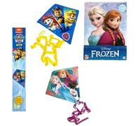 SRV Paw Patrol & Disney Frozen Kite Bundle for Kids - 2x Easy Fly Character Kites, Lightweight Ripstop Fabric, Fibreglass Frame, Kids Outdoor Toy 3+, Family Adventure Gift Set