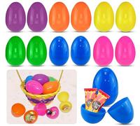 SRVertex 12Pcs Fillable Easter Eggs 6cm - Plastic Eggs for Kids to Fill with Easter Treats Spring, Easter Party Bag Fillers, Colorful Easter Eggs Gifts for Kids