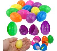 SRVertex 18PCS Easter Gift Filler Eggs, Easter Decoration Gifts, Surprise Easter Eggs Hunt Snap-Open Fillable Plastic Eggs Kids Easter Crafts- Size: 4.4cm